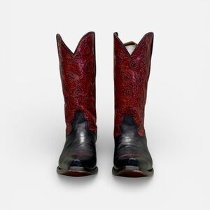 Silverton Handmade Western Boots – Red Paisley Leather size 10.5